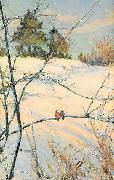 Karl Nordstrom Winter Scene from Skansen Sweden oil painting artist